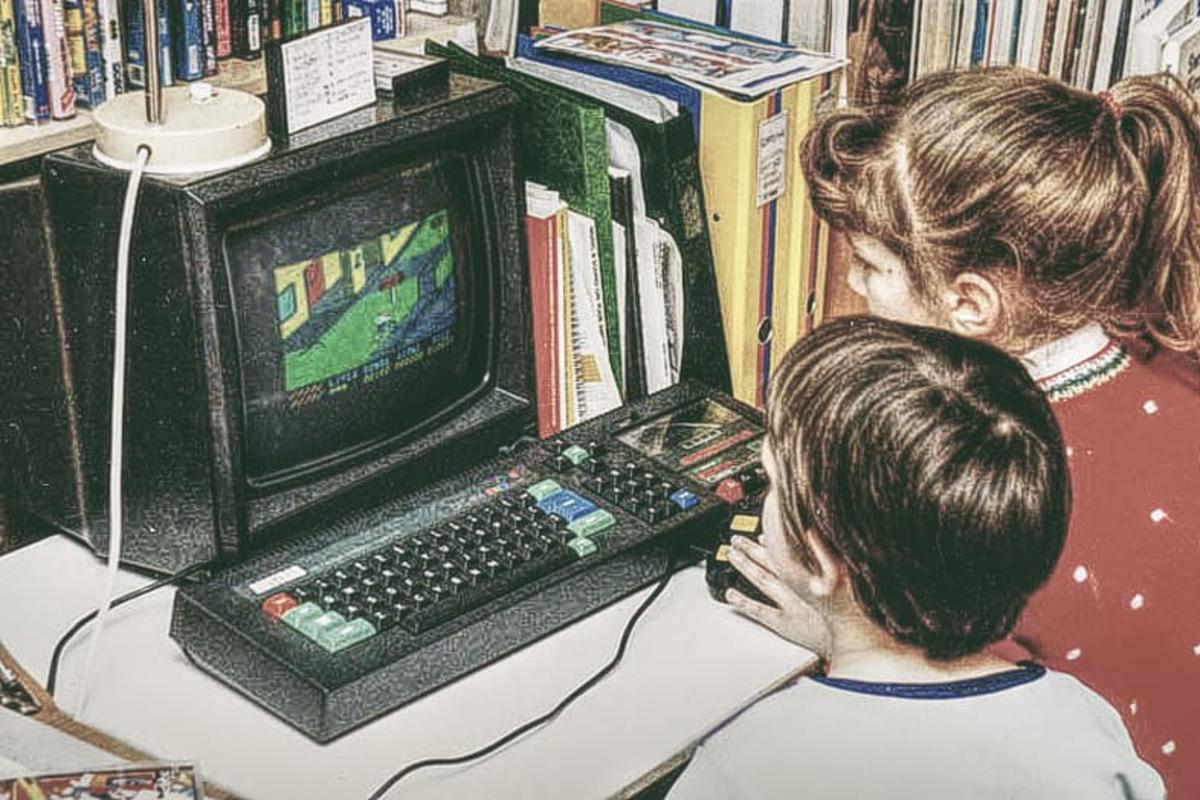 Family at the computer